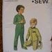 Footie Pajamas Boy's Sleeper Uncut Vintage Kwik Sew Sewing Pattern 857 Size 4 6 8