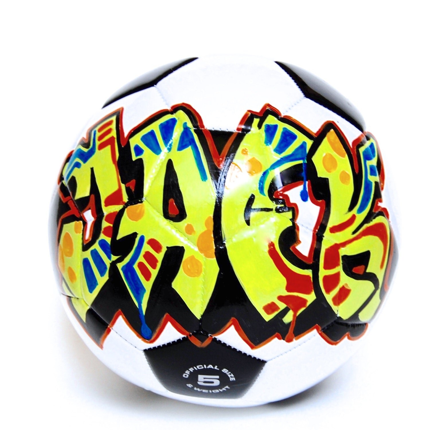 Soccer Ball Personalized Graffiti soccer ball for by TjArtworks