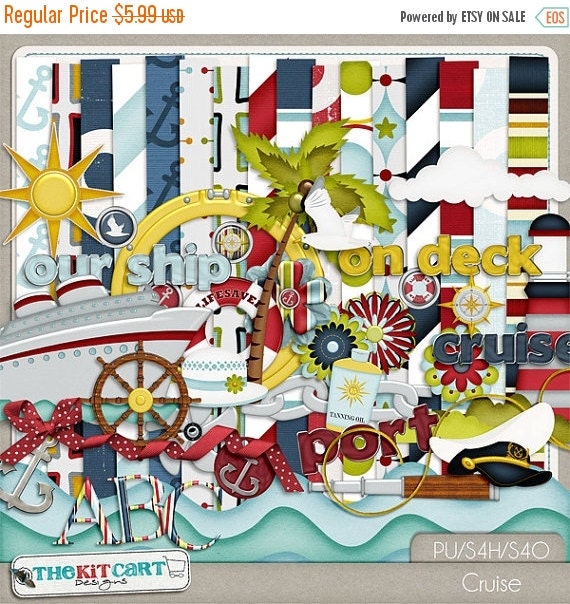 ON SALE NOW Cruise Digital Scrapbook Kit by TheKitCartDesigns
