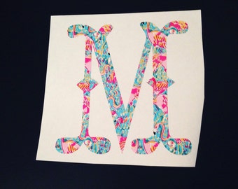 Monogram Decal - Lily Pulitzer - Whale Tail - Personalized - Decals
