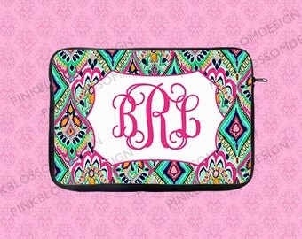 Monogram Laptop Sleeve, Personalized Laptop Sleeve, Lilly Pulitzer Inspired Laptop Sleeve,Macbook Sleeve,Macbook Case,iPad Sleeve, iPad Case