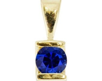 1/2 ct Sapphire Pendant- Yellow Gold Pendant 14K- blue sapphire necklace-Women Jewelry-birthstone necklace-0.50 Carats sapphire-for here