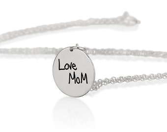 Tiny Memorial Signature Necklace - Personalized Handwriting Necklace - Keepsake Jewelry - Valentine's Gift