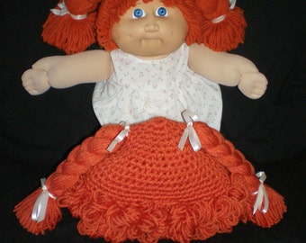 Pattern for Cabbage Patch Inspired Hat / Wig, For boy or girl, Easy Crochet Pattern Cabbage Patch Costume Sizes Newborn to Adult