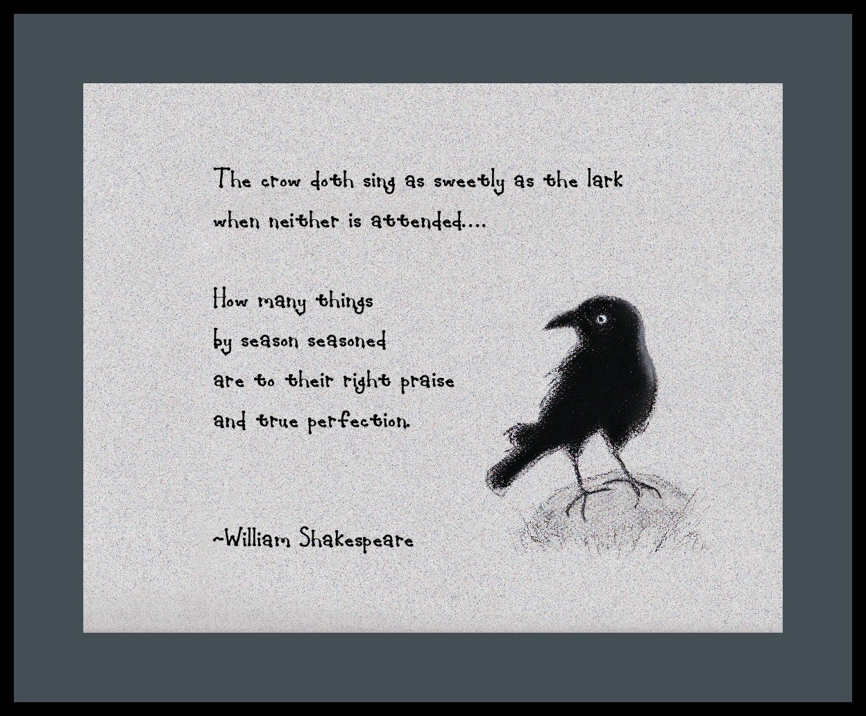 Shakespeare Quote and Crow Illustration by SandStorming on Etsy