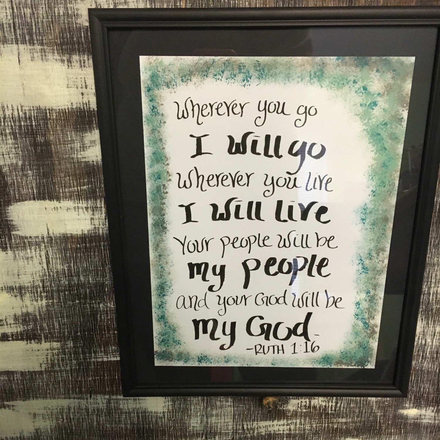 Ruth 1:16 Bible Art Scripture Art Framed Canvas Art God