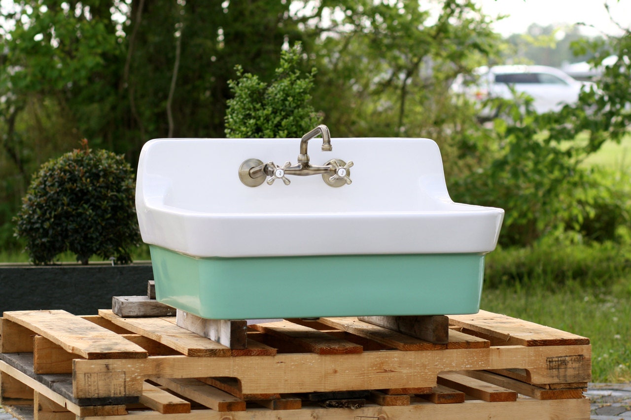 high back farmhouse sink for bathroom