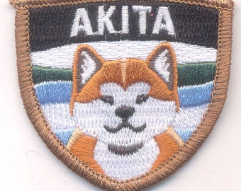 Embroidered RED Akita patch