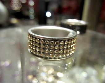 Swarovski Crystals Ring Pewter