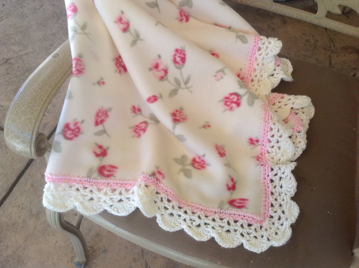 Nursery Blanket Fleece Blanket Crocheted Blanket Baby