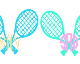 Tennis Racquet Yeti Decal Glitter Monogram - Racket 2 color Vinyl Decal Sticker, Lilly Tennis, Yeti, RTIC Decals, Sports, DIY Tennis Gifts,