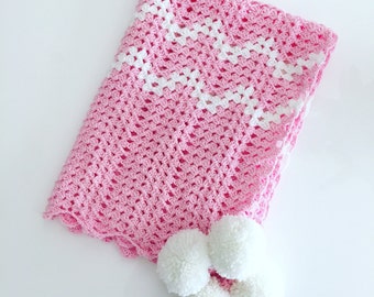 Pom pom baby blanket | Etsy