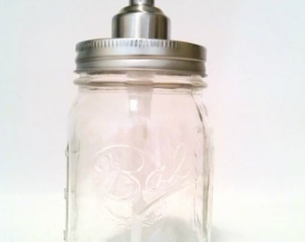 Mason Jar Tapered Top Stainless Soap Dispenser Jar