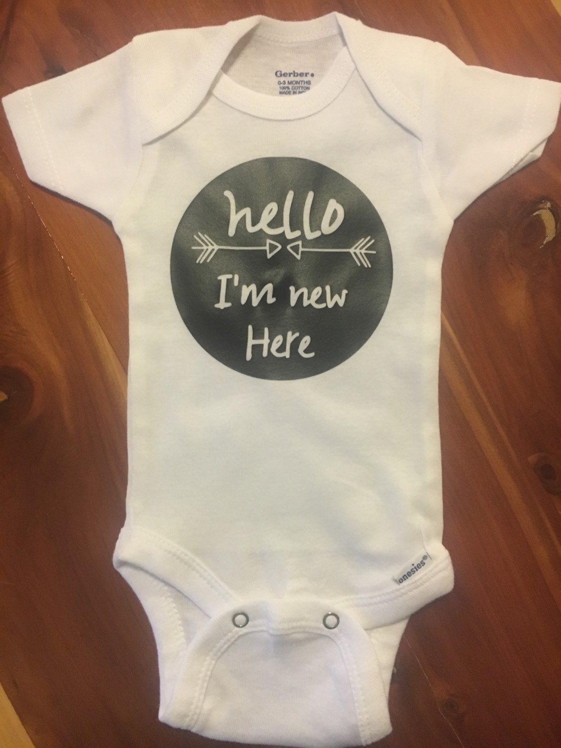 Hello I'm New Here Newborn Onesie  New By Gracefullivingdesign