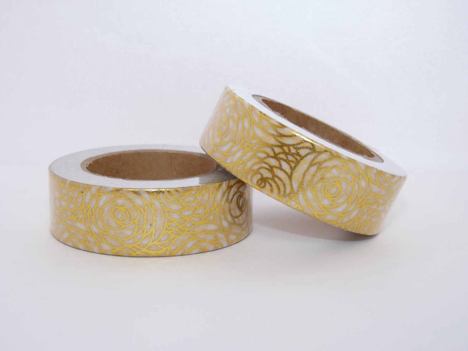 Washi tape gold foil rose floral flower by LetsHaveFunToday