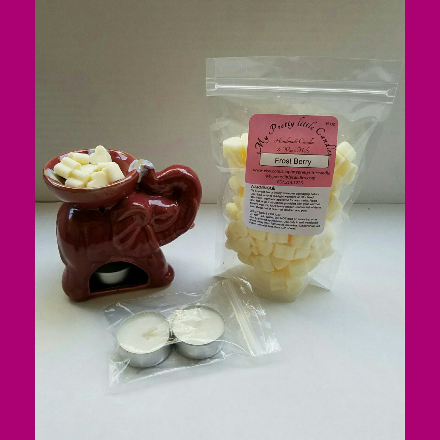 Wax Melt Warmer Gift Set Includes 1 Ceramic Warmer 6oz Bag
