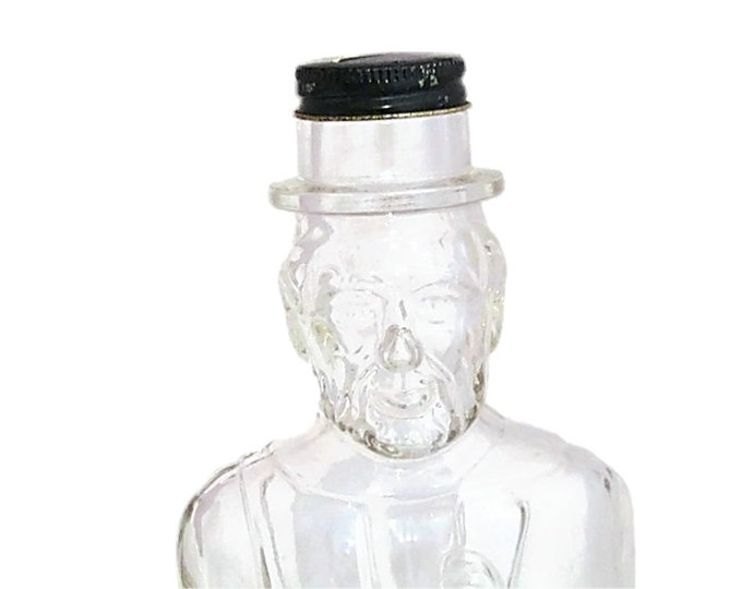 Vintage Lincoln Bottle Bank - Midcentury Promotional Figural Bottle - Vintage Glass Figural Bank