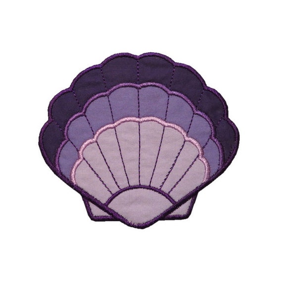 Clam Shell Applique Machine Embroidery Digital Design Seashell