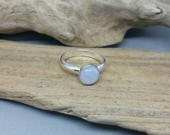 Handmade Sterling Silver Blue Lace Agate Ring