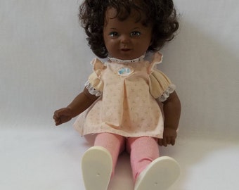 1980 16" Mattel Doll Love 'N Touch Real Sister Black African American Toddler Sister