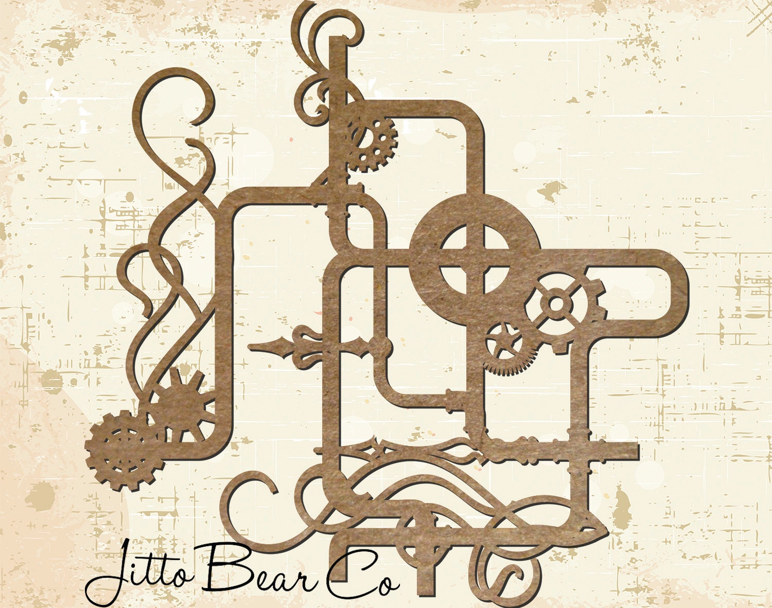 Steampunk Layout Laser Cut Chipboard Scrapbooking by JittoBearCo