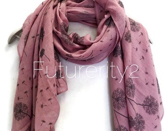 Floating Dandelion Pale Purple Scarf / Spring Summer scarf / Women Scarves / Gifts For Her / Accessories / Handmade