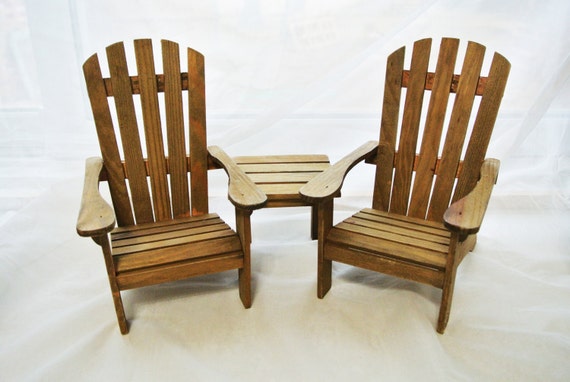 Miniature Adirondack Chairs and Table