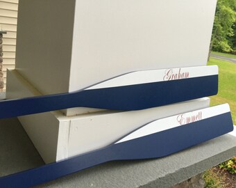Oar/ Wall Decor/ White and Navy Oar/ Personalized Oar/ Monogram Oar/ Nautical Decor/ Boat Decor/ oNE oAR ONLy