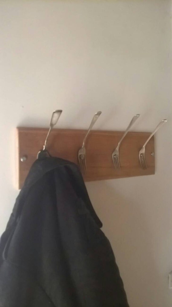 Unique fork clothes hanger by Muddypatches on Etsy