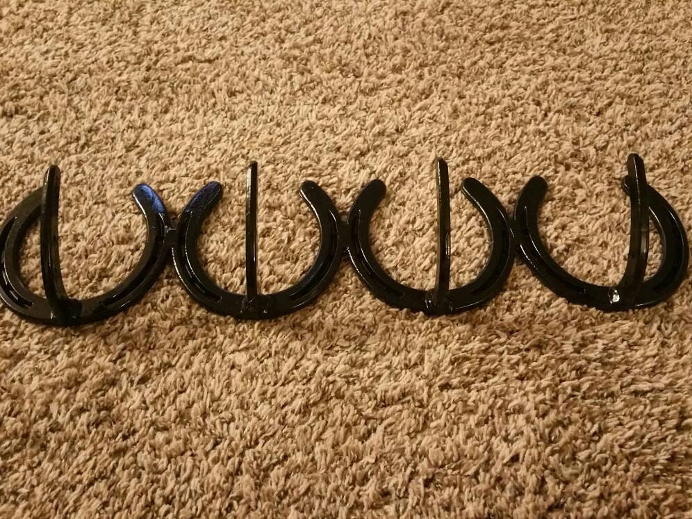 Reclaimed Wood Horse Shoe Coat Rack Tack Hat Key