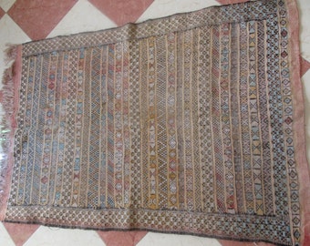 48.5" x 34" (124cm x 87cm ) Vintage Moroccan rug Handwoven rug - Wool Carpet