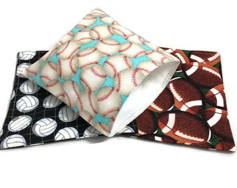 Reusable Snack Bags, Set of Lunch Bags, Sandwich Bags in Sports