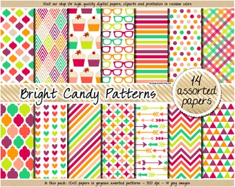 SALE cupcake digital paper rainbow digital paper candy clipart cupcake planner sticker party printable favors pink purple green orange blue