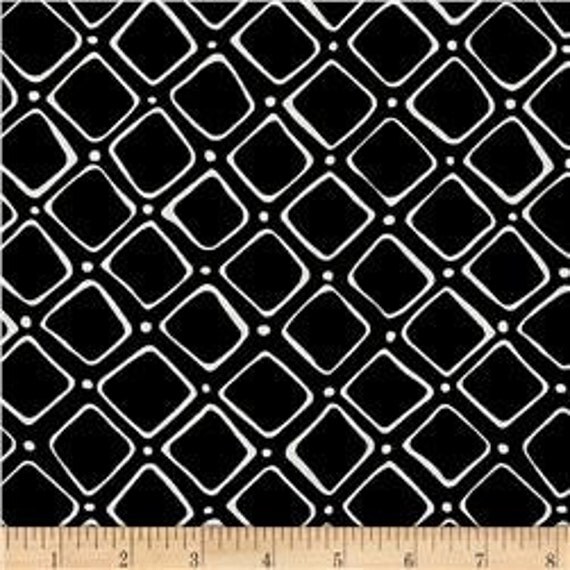 Items Similar To B And W Fabric Black Diamonds By Kim Schaefer For ...