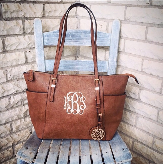 Monogram Purse Bag Tote Beautiful Brown Monogrammed Purse