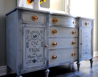 SOLD!!-Refinished vintage sideboard/dresser