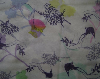 Birds on Branches Cotton Fabric Sold by the Yard