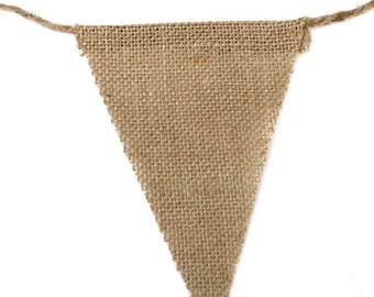 1069 Burlap Bunting Pennants 8" x 10" Designer Burlap Banner