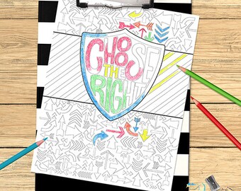 LDSCB024 - LDS Coloring Page Choose The Right 2017 Primary Theme LDS printable program cover