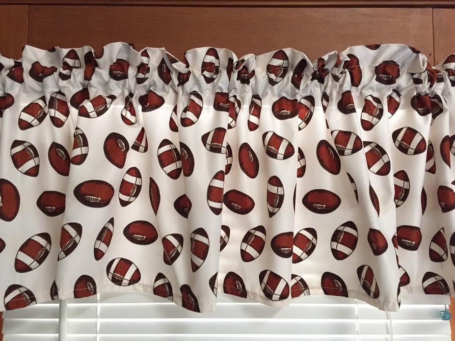 Football Sports Theme Window Valance 64 Inches Wide