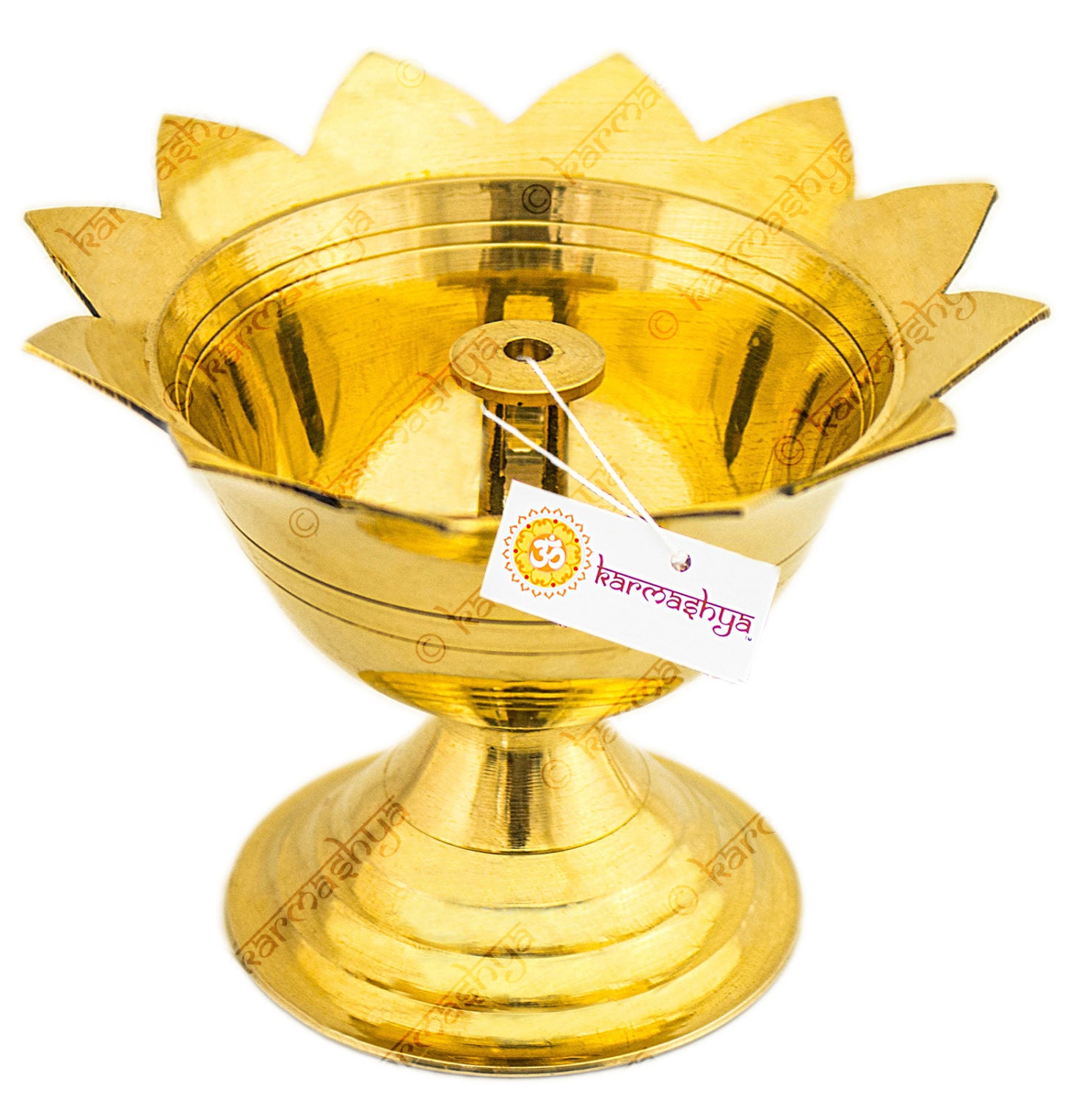 130gms Big Kamal Brass Nanda Deepa Diya Deepak Lotus Oil Lamp