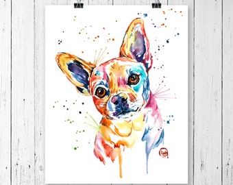 CHIHUAHUA PRINT, Chihuahua art, Chihuahua watercolour, Pet Portrait, Dog Art, Dog Print, Dog Lover, Gifts under 15, Gift under 25