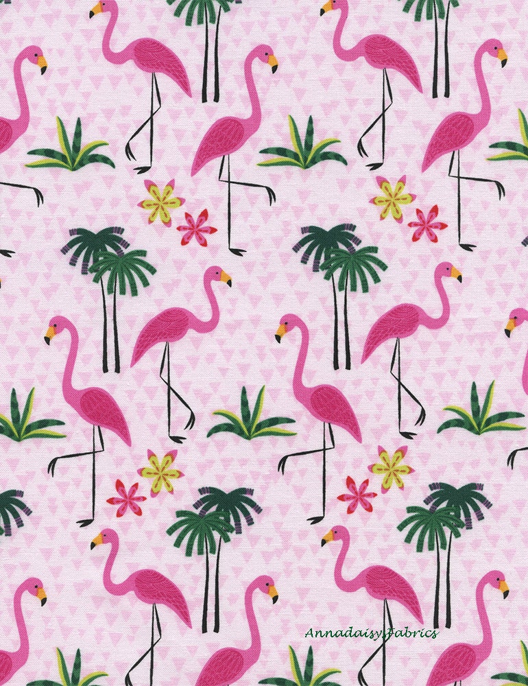 Pink Flamingo Fabric Timeless Treasures Fun C4096 Pink