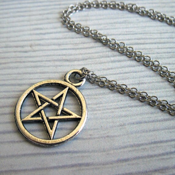 Men's Pentagram Necklace Men's Silver Necklace By Baronykajd