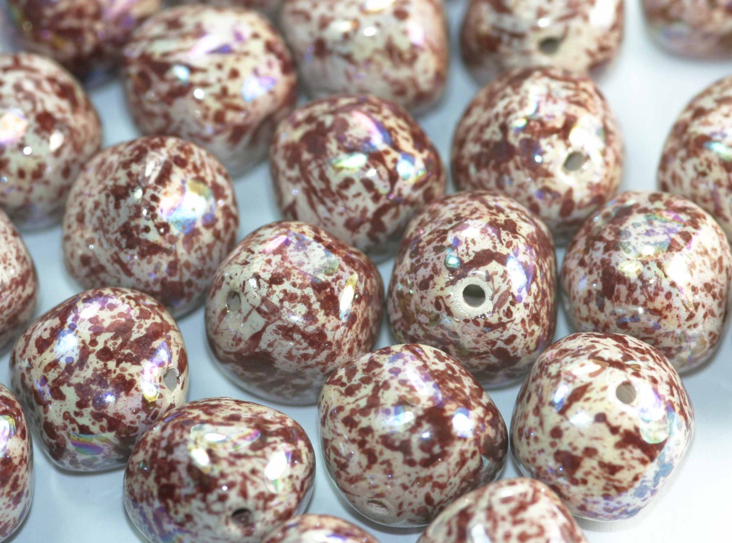 4 x Italian Ceramic Beads 1950s Vintage Beads Stunning & Unusual 2