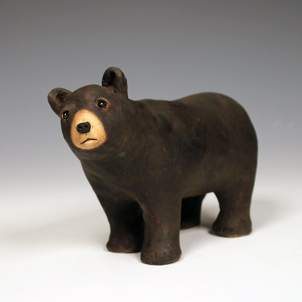 ceramic black bear figurine