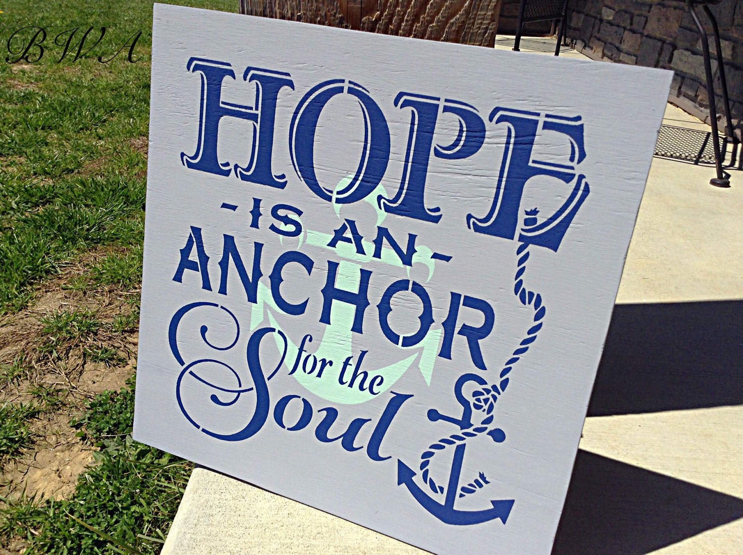 Hope is an anchor for the soul wood sign hope is an anchor