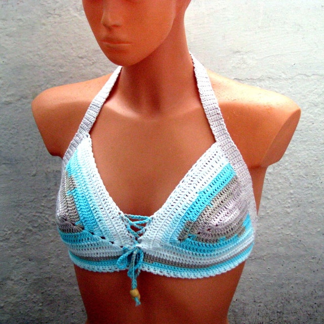 Hand knitted mittens kids mittenscrocheted bikini by Spillija