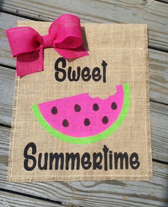 Watermelon Burlap Garden Flag Summer Garden Flags Pool