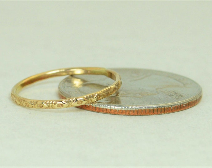 14k Gold Bohemian Ring, Rustic Wedding Ring, Heirloom Quality, Classic 14k Gold Ring, Gold Boho Ring, Rustic Gold Rings, Gold Band, G1